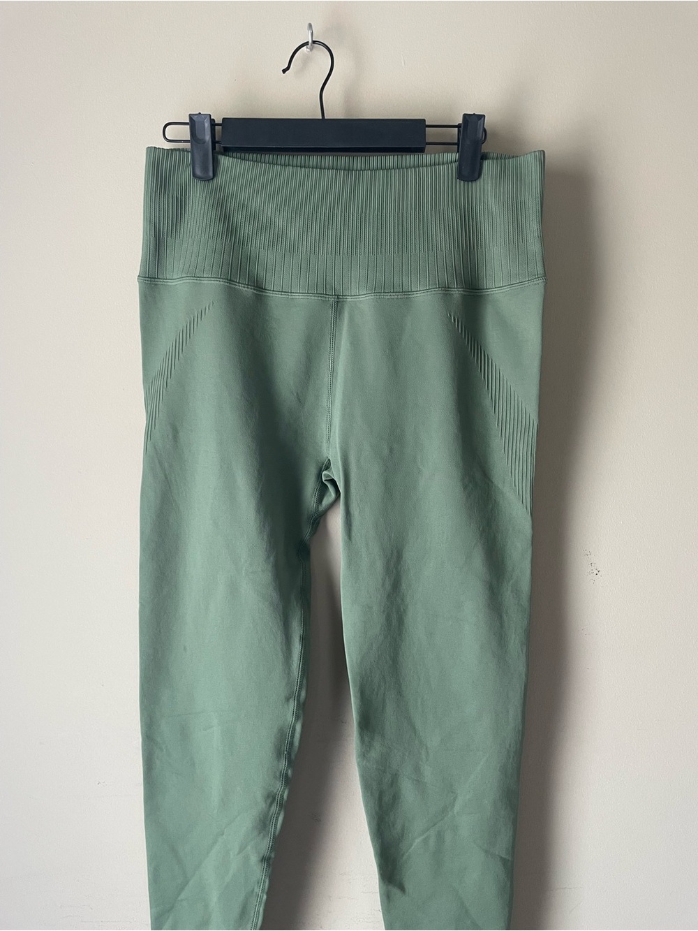 JoyLab Sage Green Ribbed High-Waist Leggings